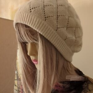 Ralph Lauren knit white set of hat and gloves